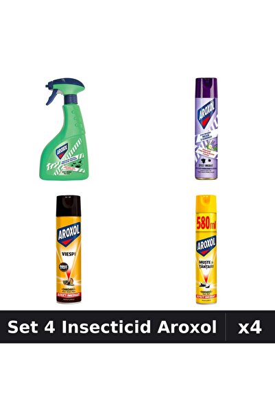 Aroxol Set 4 Produse Anti-Insecte - Spray Insecticid