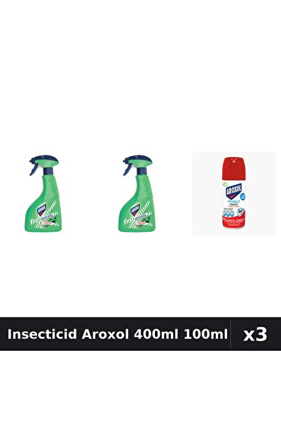 Aroxol Set 3 Spray Insecticid 400ml și 100ml - Anti Gândaci, Țânțari, Muste