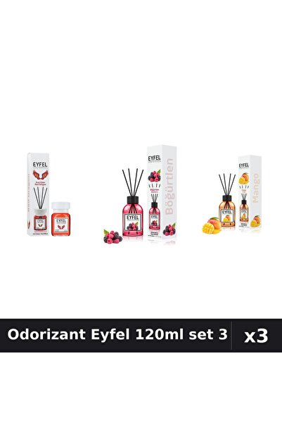 Eyfel Set 3 Odorizant Camera Betisoare 120ml - Red Dragon, Fructe Pădure, Mango