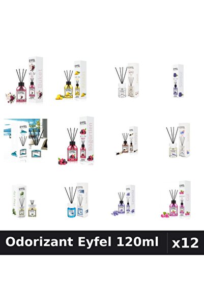 Eyfel Set 12 Odorizante Camera Betisoare 120ml - 12 Arome Asortate, Parfum In...