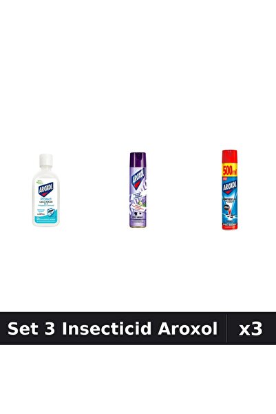Aroxol Set 3 Produse Anti-Insecte - Loțiune Repelent Insecte Aroxol, Spray In...