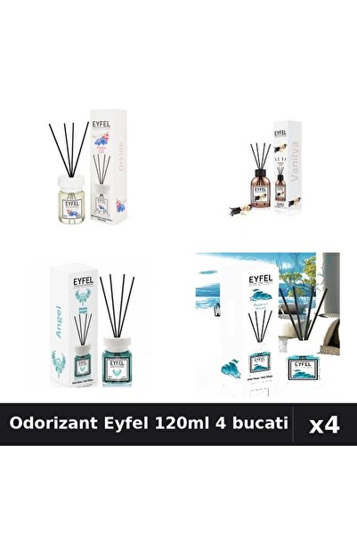 Eyfel Set 4 Odorizant Camera Betisoare 120ml - Angel, Ocean, Orhidee, Vanilie