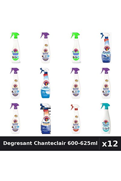 Chanteclair Set 12 Degresant Universal 600-625ml - 8 Arome, Detartrant, Antic...