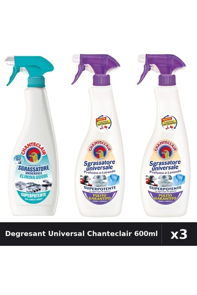 Chanteclair Set 3 Degresant Universal 600ml - Anti-Miros, Lavanda, Mosc Alb