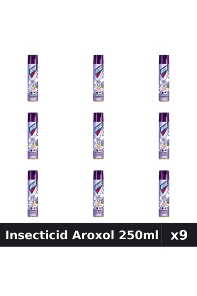 Aroxol Set 9 Spray Insecticid 250ml - Anti Gandaci, Tantari, Muste - Protectie