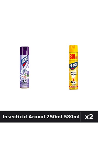 Aroxol Set 2 Spray Insecticid 250ml + 580ml - Anti Gandaci, Tantari, Muste