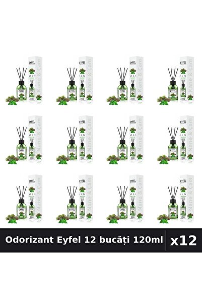 Eyfel Pachet 12 Odorizant Camera Betisoare Pin și Mentă - 120ml Parfum Intens