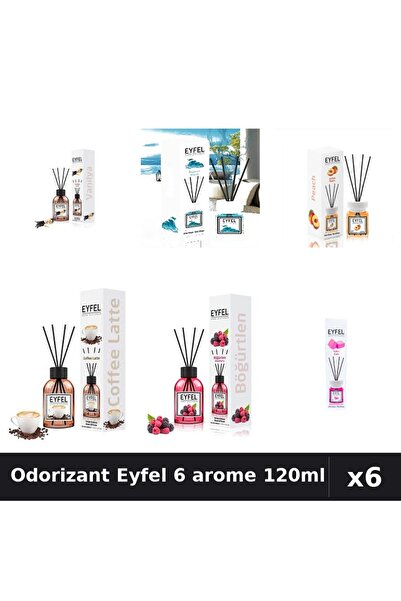 Eyfel Set 6 Odorizante Camera Betisoare - 6 Arome Asortate, 120ml
