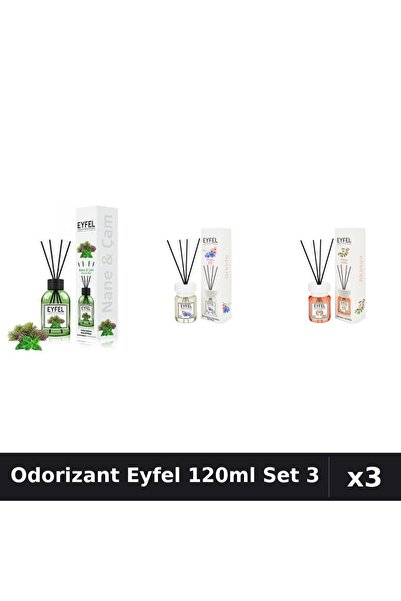 Eyfel Set 3 Odorizant Camera Betisoare 120ml - Pin Mentă, Orhidee, Acacia