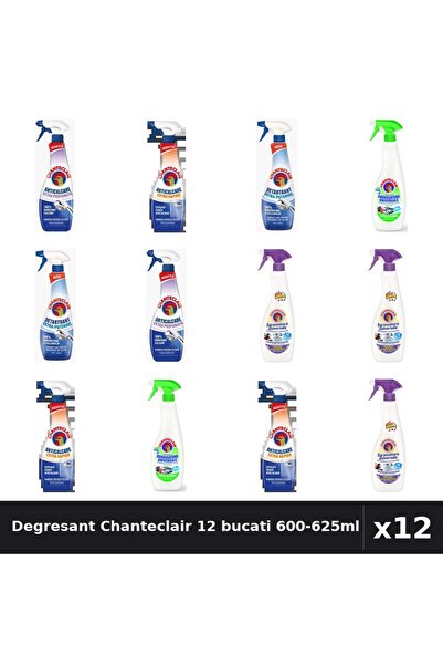 Chanteclair Set 12 Degresant Universal 600-625ml - 6 Arome, Anticalcar, Detar...