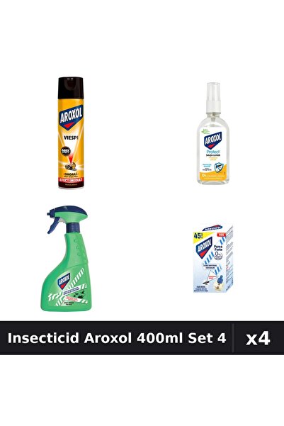 Aroxol Set 4 Insecticid 400ml + Repelent 85ml - Anti Gandaci, Tantari, Muste