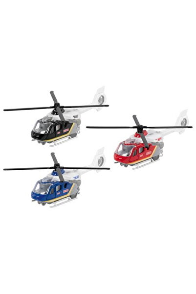 Goki Elicopter de jucărie pentru copii - cu mecanism pull-back, sunete și dis...