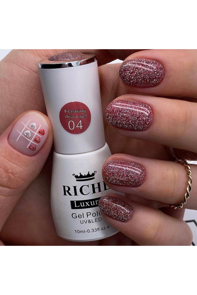 OEM Ojă semipermanentă, 10 ml, RICHE Luxury Flashing Disco Nr.04