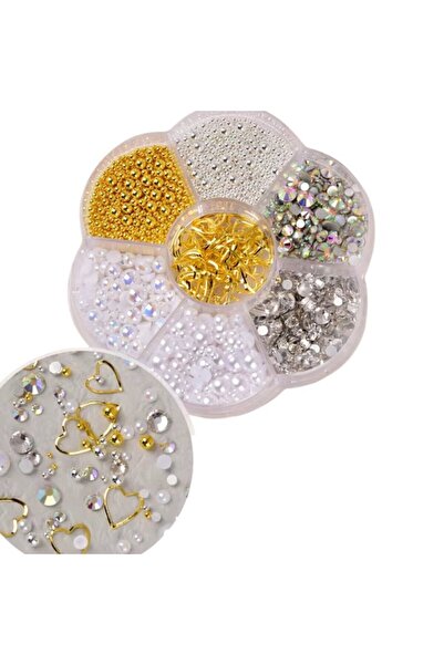 OEM Set de decorațiuni 3D pentru unghii, perle, strasuri, caviar și inimioare
