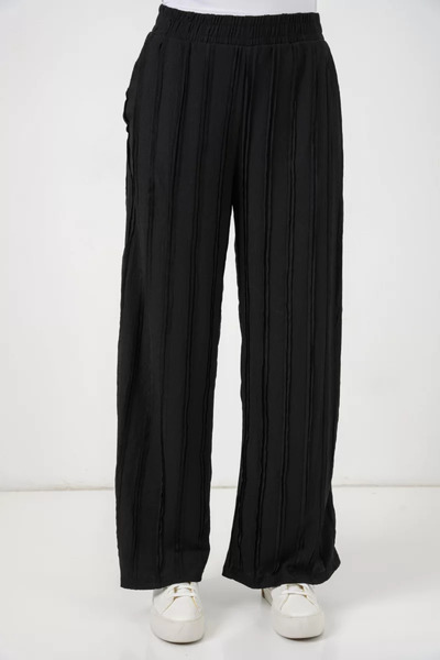 Efnaz style Women's Textured Black Pants