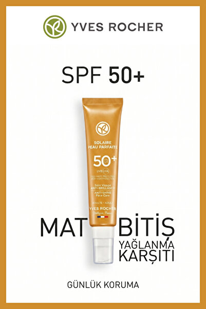 Yves Rocher SPF 50+ Yağlanma Karşıtı Yüz Güneş Kremi 40 ml Leke Karşıtı Mat B...