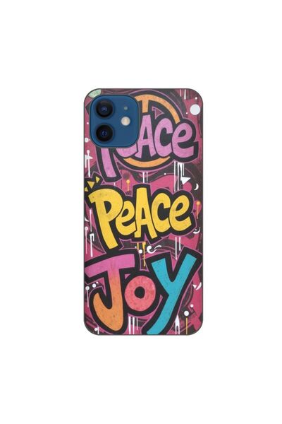 OEM Husa compatibila cu Apple iPhone 12 Silicon Gel Tpu Model Peace and Joy G...
