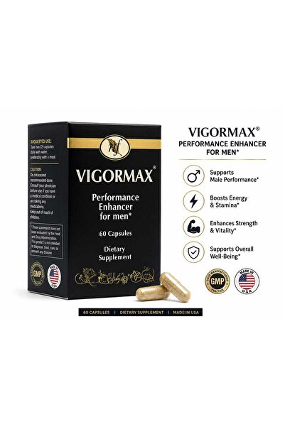Natural Fervor Vigormax Herbal Men's Supplement 60 Capsules | Maca & L-Arginine