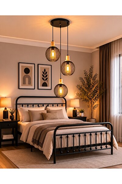 N.zone Modern Grid Style Triple Pendant Chandelier with Elegant Wooden Accent...