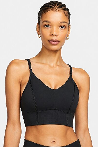 Nike Sutien sport Yoga Indy cu susținere ușoară, căptușit, croială lungă, pen...
