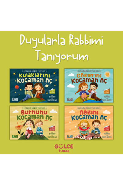 Gülce Kitap Duyularla Rabbimi Tanıyorum Seti - Okul Öncesi Kitap Seti - 3-6 Yaş