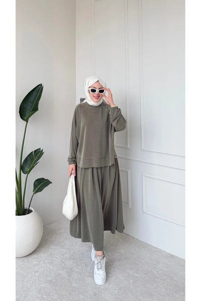 Mihran Butik Lily Model Imported Pique Fabric Women's Set with Ankle Drawstri...