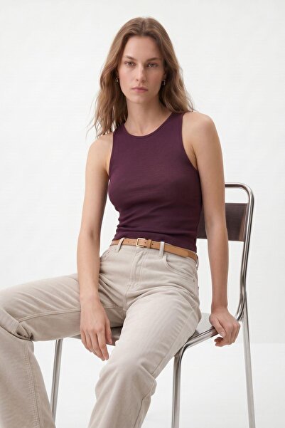 Rays Mürdüm Round Neck Crop Athlete Top 8163A