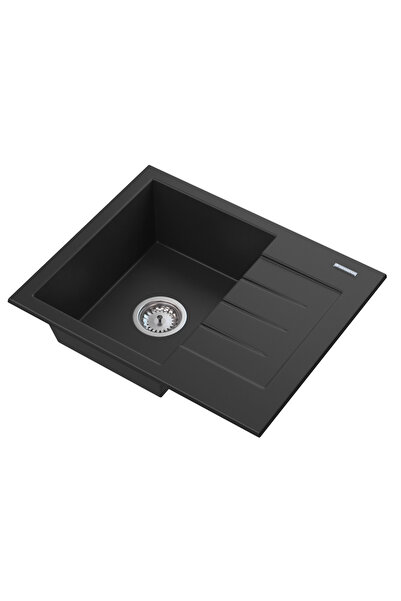 Granitan Set Chiuveta Granit Milano Negru, cu baterie Ebro si sifon
