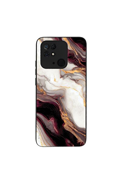 Sonique Θήκη Marble Series για Xiaomi Redmi 10C Μπορντώ