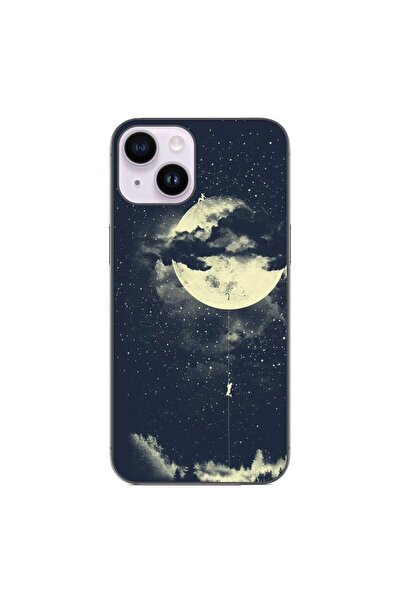 OEM Husa compatibila cu Apple iPhone 14 Silicon Gel Tpu Model Moon Climbing