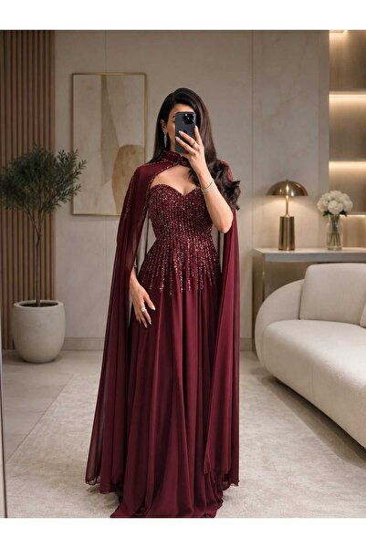 BYNAN Women's Evening Dress with Cape