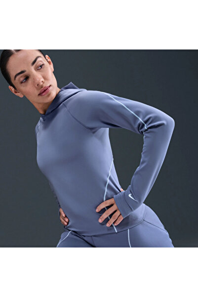 Nike Univ,ersa Dri-FIT HD LS Top Kadın Mavi Sweatshirt(YOUSPORTSWEAR)