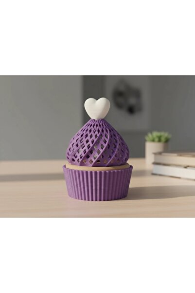 OEM Decorative Muffin-Type Electric Candle Holder with Heart Element
