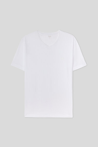 Twn Slim Fit White Plain T-Shirt