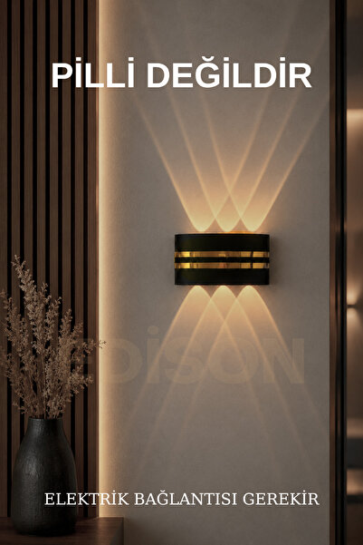 Edison Gold Striped Electric Led Sconce Lighting Double-Sided Led Decorative ...