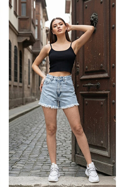 LAYAL MY BEAUTY Lmb Kadın Jeans Yüksek Bel Likralı Paçası Püsküllü Denim Kot ...