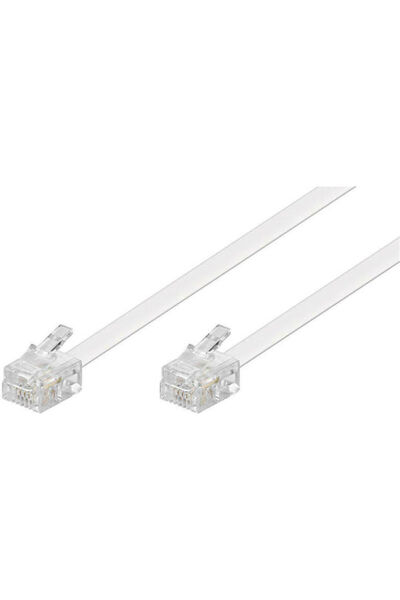 goobay Επίπεδο Καλώδιο Τηλεφώνου RJ11 6P4C 10μ Λευκό (93063)