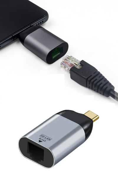 ThenTech Type C To RJ45 Gigabit Ethernet Dönüştürücü Adaptör Kablosuz Kompakt İnternet Çevirici