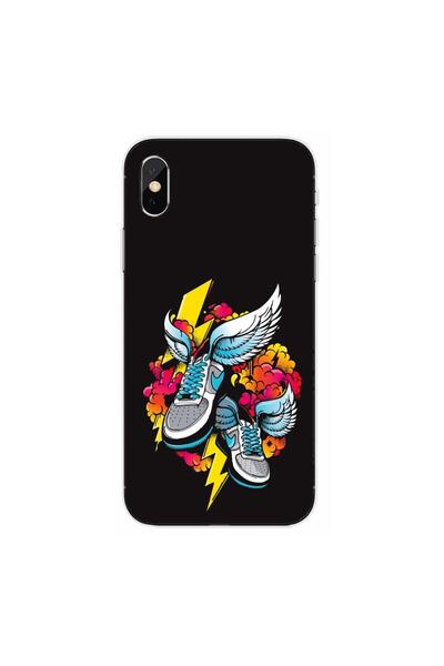 OEM Husa compatibila cu Apple iPhone XS Silicon Gel Tpu Model Fashion Sneakers