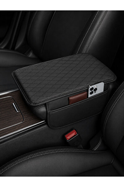 Lexaly Luxury Stitching Car Center Console Cushion Pad, Extra Arm Rest with S...
