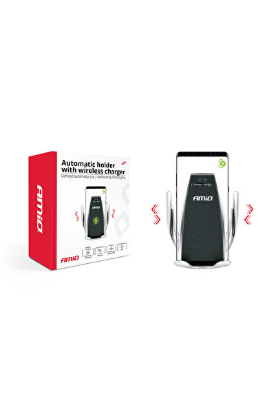 AMIO Suport telefon automat cu incarcare wireless, pentru smartphone cu tehno...