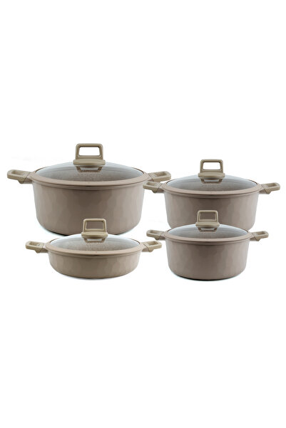 VOGATI MILAN SERIES 8PCS TITANIUM GRANITE COATING NON STICK INDUCTION COOKWAR...
