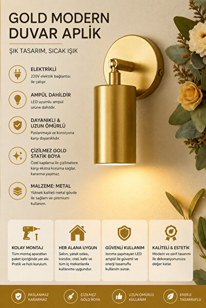 luxury modern aydınlatma إضاءة جدارية كهربائية من نوع ERA GOLD SPOT