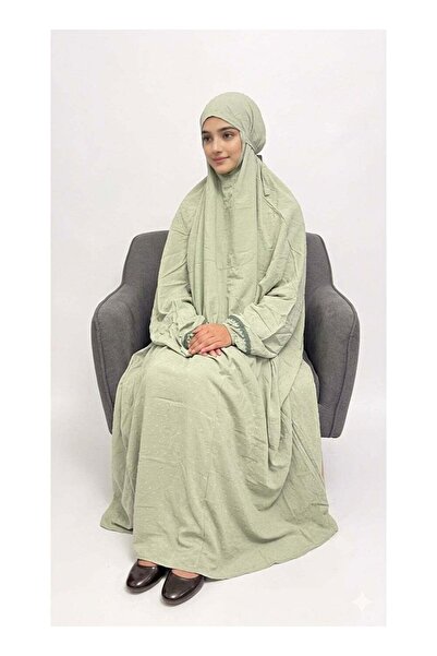 Generic One-Piece Islamic Prayer Dress for Women – Premium Crepe with Attache...