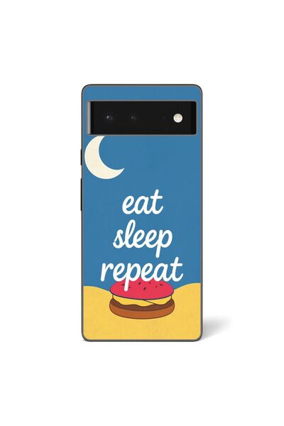 OEM Case compatible with Google Pixel 6 Silicone Gel Tpu Pattern Eat Sleep Re...
