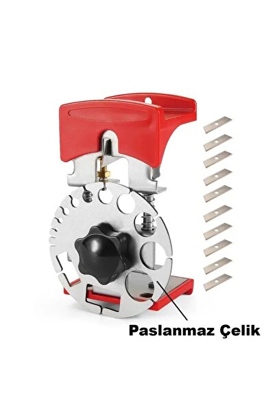 Genel Markalar 🛠️ Çok Fonksiyonlu Manuel Kablo Soyma Aparatı (10 Yedek Bıçak...