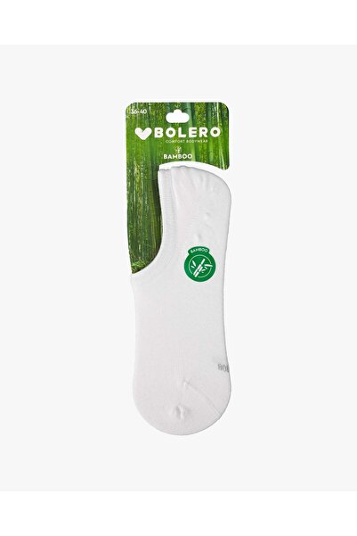 Bolero Kadın Premium Dikişsiz Görünmez Bambu Çorap Beyaz