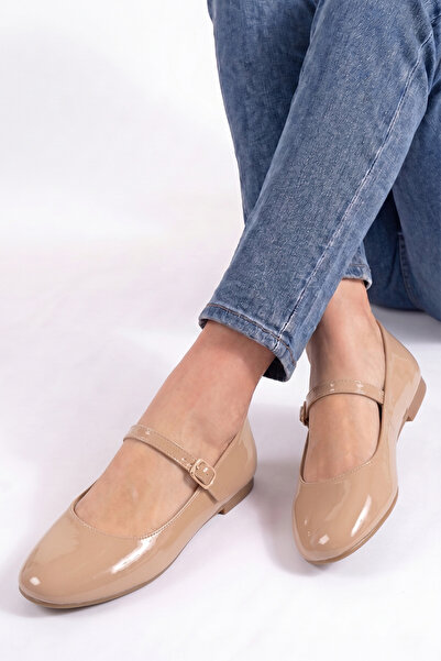 PİMORA ''Bi̇anca'' Round Toe Helmeted Flat Heeled Ballerinas New Season