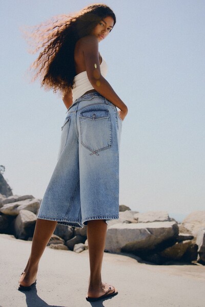 Bershka Slouchy denim bermuda şort