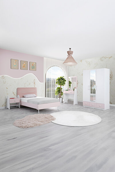 İYENA HOME LİVİNG Flam Genç Odası Takımı ( Karyola + Komodin + Makyaj Masası ...